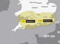 Risk of thunderstorms as Met Office issue warning 