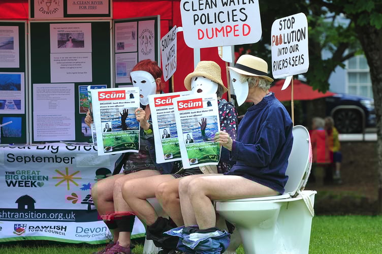Turn the Tide Festival at Dawlish. Making  a point at to what flows into the sea