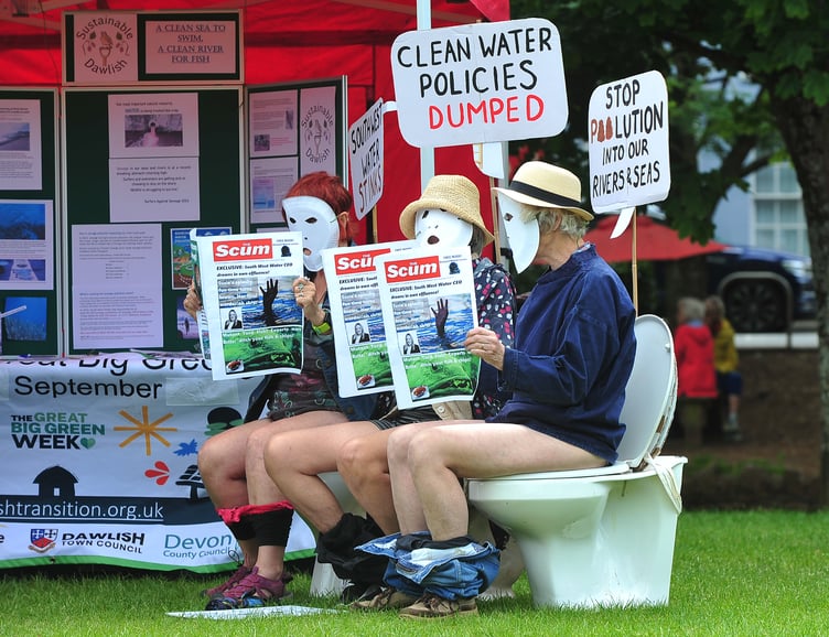 Turn the Tide Festival at Dawlish. Making a point at to what flows into the sea