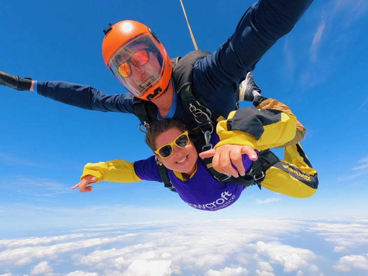 Emily Merry, from Friends Helping At Home, tackles a skydive