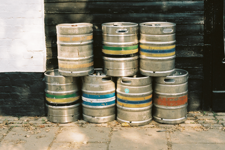 Pub barrels stock image