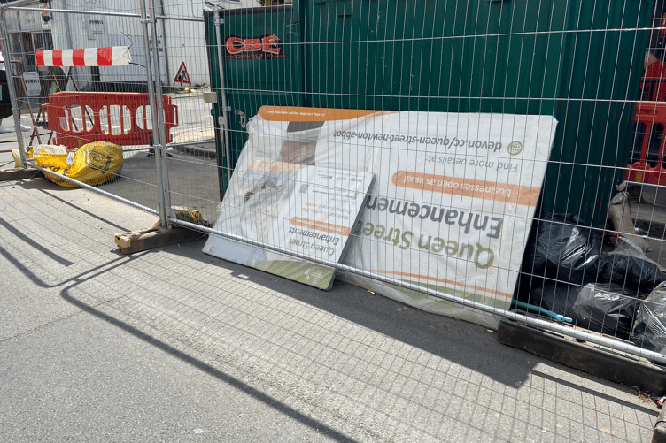 What appears to be the Queen Street information boards