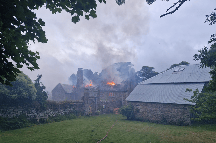 South Tawton house fire where roof collapsed
