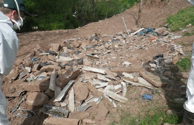 Illegal dumping on land at Kingsteignton