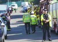 In Pictures: Road cordoned off as firefighters tackle Heathfield blaze