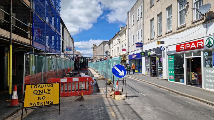Work at Queen Street, Newton Abbot.