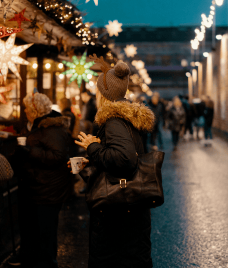 Christmas market stock image 