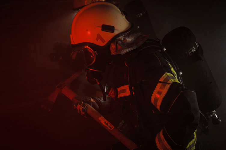 Firefighter stock image