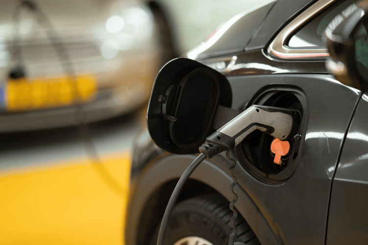 Electric car stock image