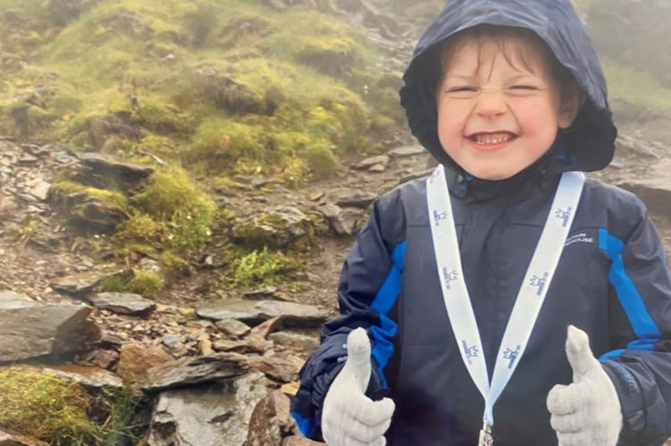 Bobby Joyce on his charity trek up Snowdon. 