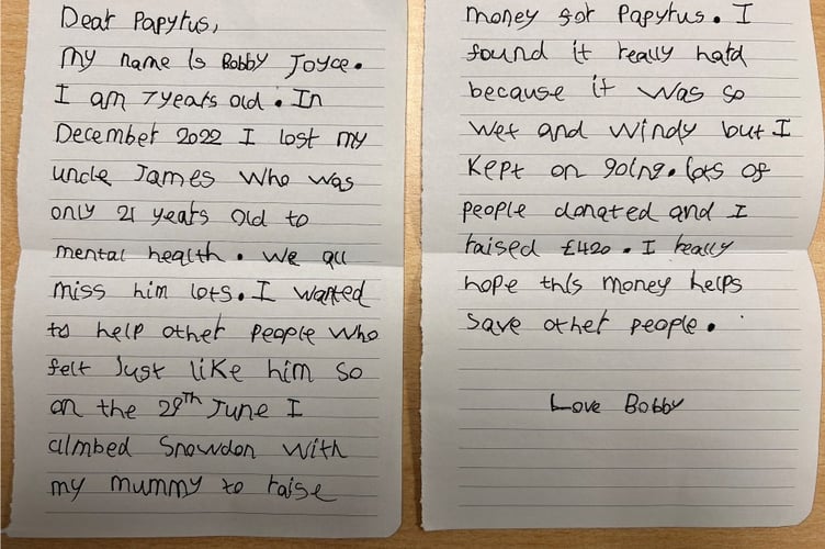 Bobby's letter to Papyrus. 