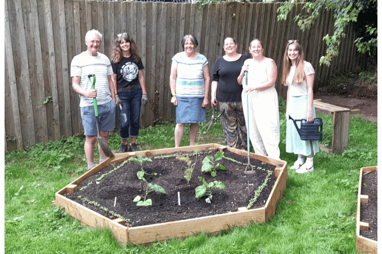 From left to right: Steve Garlick; Newton Abbot Allotment Association, Linda Robson-Burrell; Newton Abbot Seed Library, Emily Farrell; Newton Abbot CIC, Kylie Dawe; Newton Abbot Centre Association, Emma Dawe; Newton Abbot CIC and Olivia Walker, Newton Abbot Centre Association.