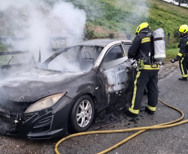 Fire destroys car 