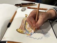 Twilight sketching at the museum