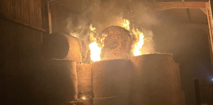 Hay bale fire caused 'minimal' damage to barn 