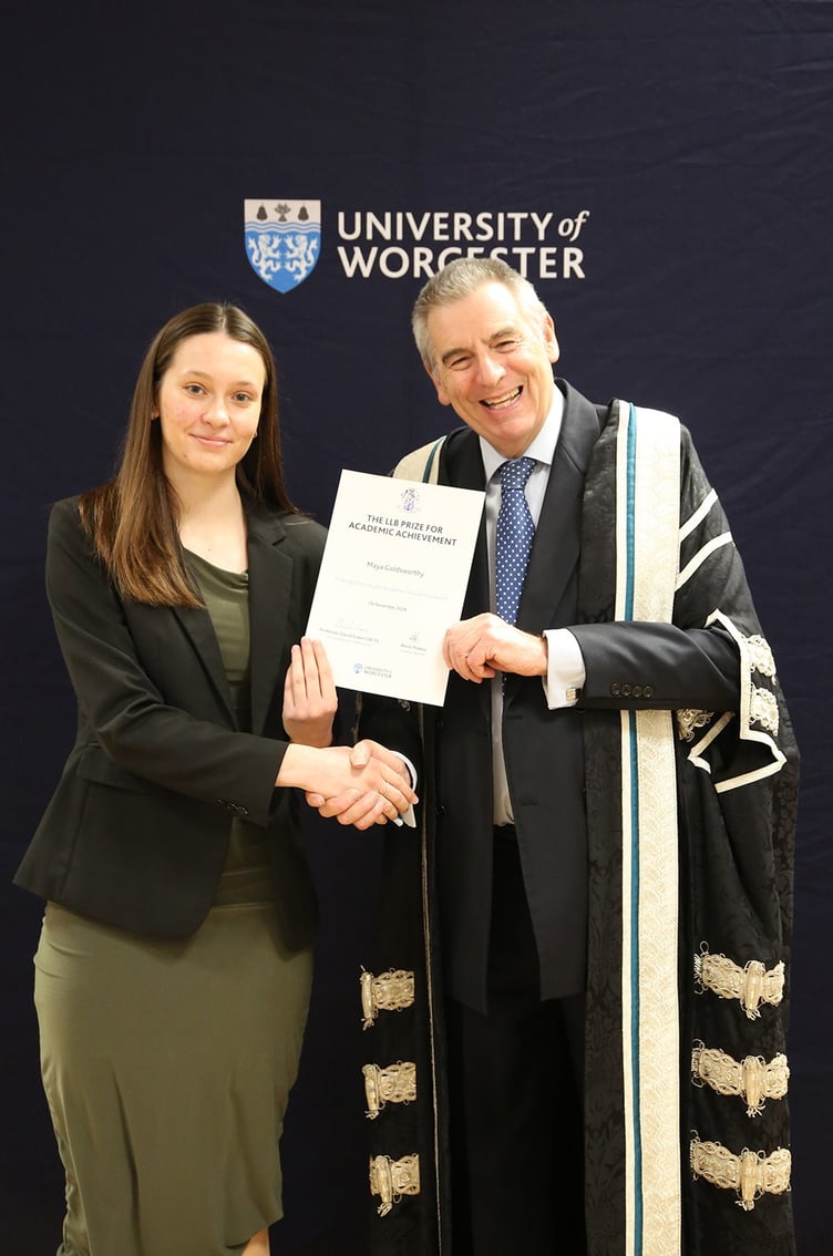 Maya Goldsworthy receives her award