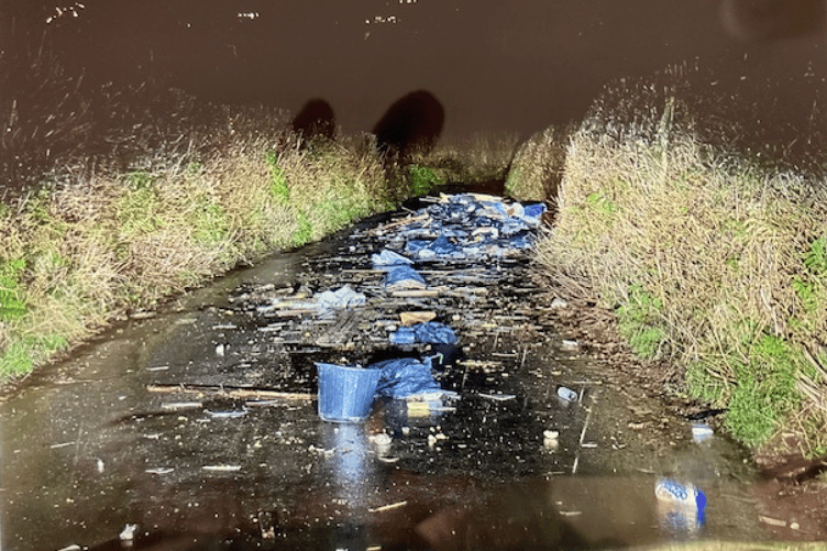 Fly-tipping at Old Walls Hill near Bishopsteignton