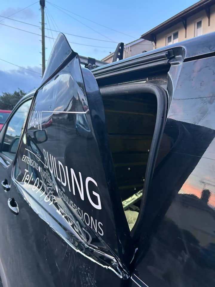 One of the vans broken into in Dawlish.