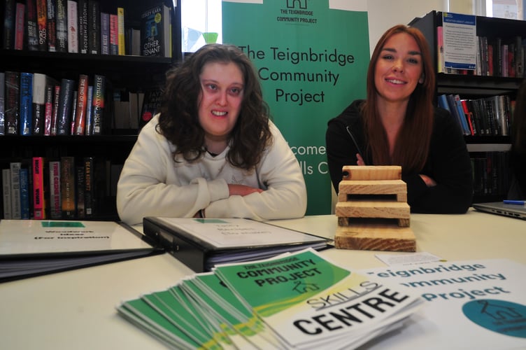 Health and Wellbeing Fair held at Newton Abbot Library. Shannon Farley and Anna Lofthouse from Teignbridge Community Project