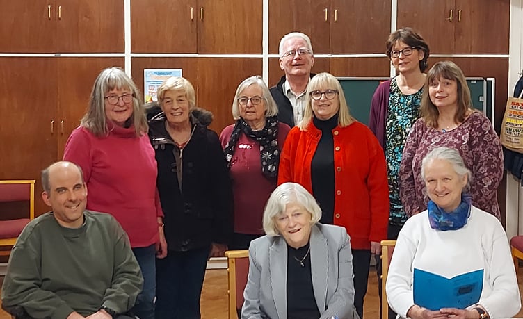 KingsCare writing group From left: Back row: Maggie Bonnell, Helen Davis, Julia Clegg, Chris Gibson, Ann Blakeley, Debbie Jeffery, Mary Browning. Front row: Will Bennetts, Ann Widdecombe, Jayne Mace. Photo supplied by Helen Davis