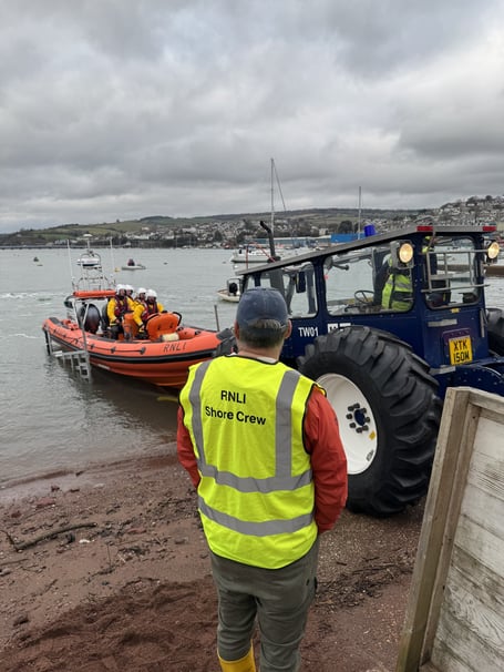 Teignmouth RNLI shore crew. Photo Amy  Furlong