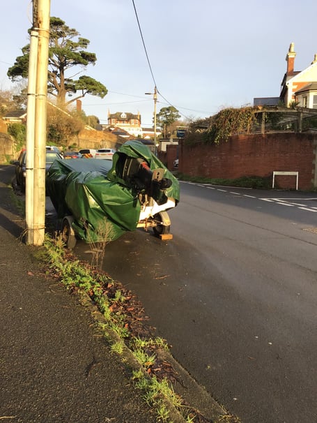 The abandoned boat in Teignmouth. 