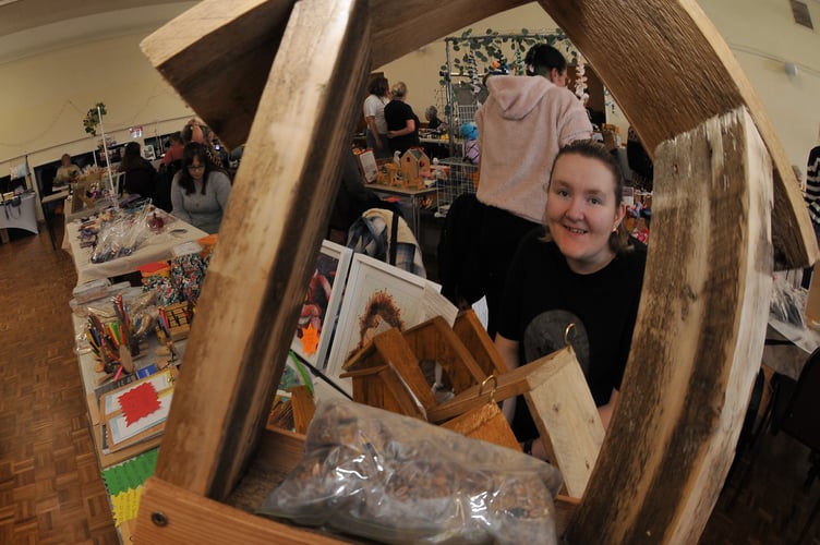 Newton Abbot Youth Council Art and Craft Fayre at the Courtenay Centre. View from the birdhouse -  Abbie Shermer of Handmade by Abbie