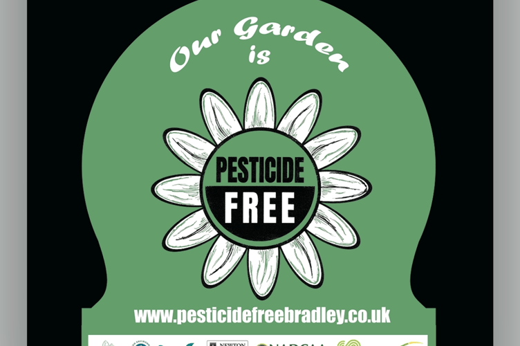 The signs are part of Green Futures Newton Abbot's 'Pesticide–Free Bradley Initiative'