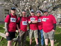 Teenager joins charity walk in memory of his dad