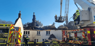 In Pictures: Thatched roof fire in Drewsteignton