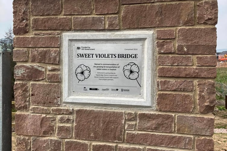 Naming of Dawlish Sweet Violets Bridge in honour of the town's historic past. 