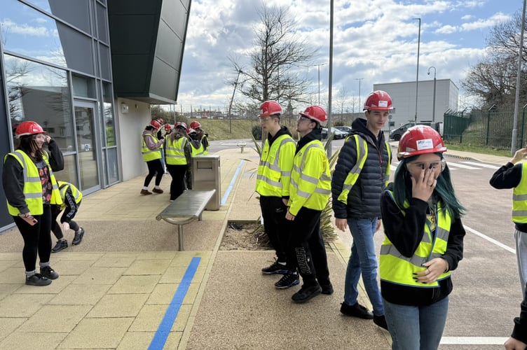 Students from South Devon UTC on their visit to the Energy from Waste centre in Devonport.