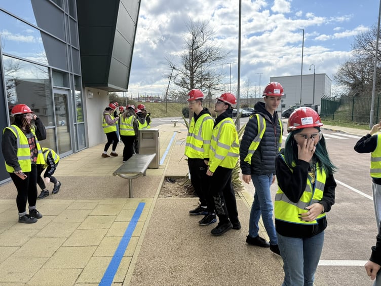 Students from South Devon UTC on their visit to the Energy from Waste centre in Devonport.