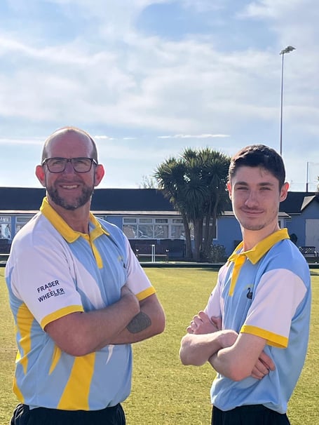 Marc Baker and Andrew Moore. Picture: Dawlish Marina Bowling Club