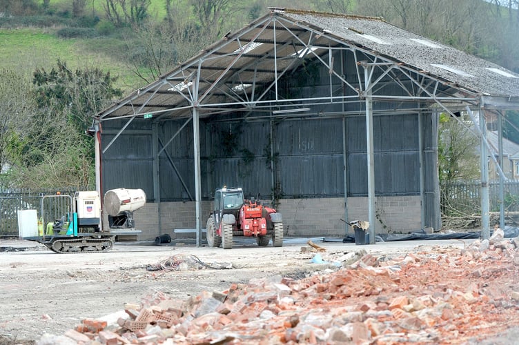 Overview of Bradley Lane Industrial Estate in Newton Abbot as the demolition work comes to a close