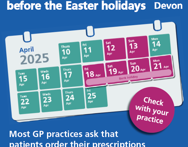 NHS Easter prescription reminder. 