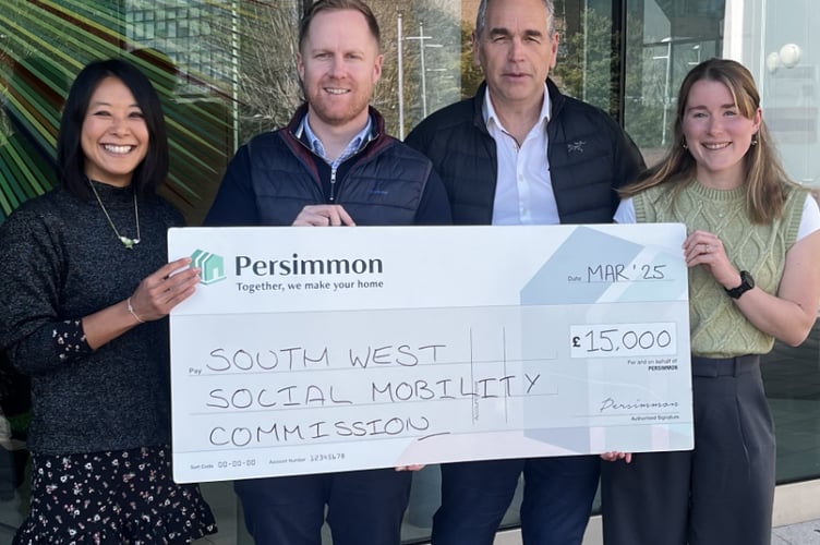 Persimmon Homes’ Persimmon Foundation has donated £15,000 to the South-West Social Mobility Commission (SWSMC).