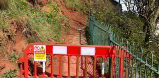 Footpath closed due to rockfall