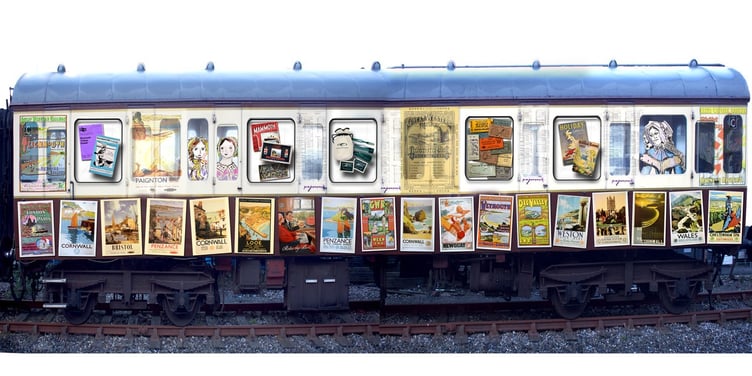 Part of the art installation celebrating Newton Abbot's railway heritage. PHOTO NIGEL CANHAM