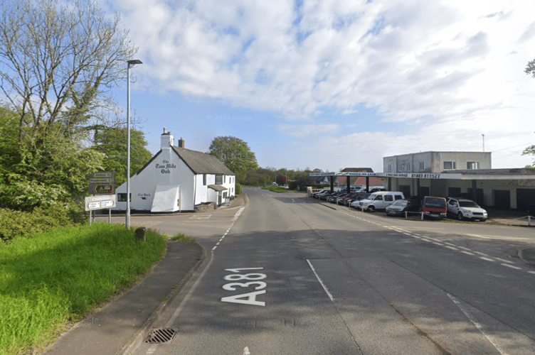 The collision occurred on the A381, near the Two Mile Oak Inn
