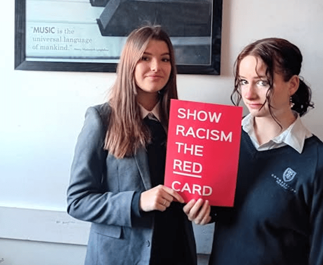 School celebrates its 'Show Racism the Red Card' winners 