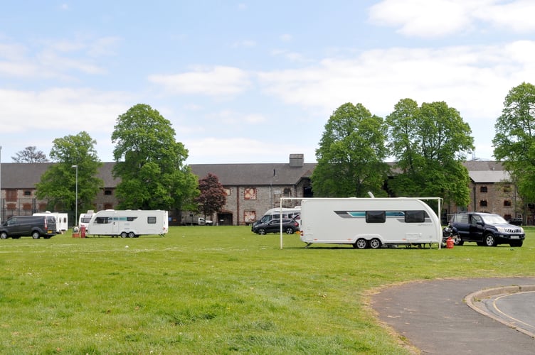 Travellers on Newton Abbot's Osborne Park 