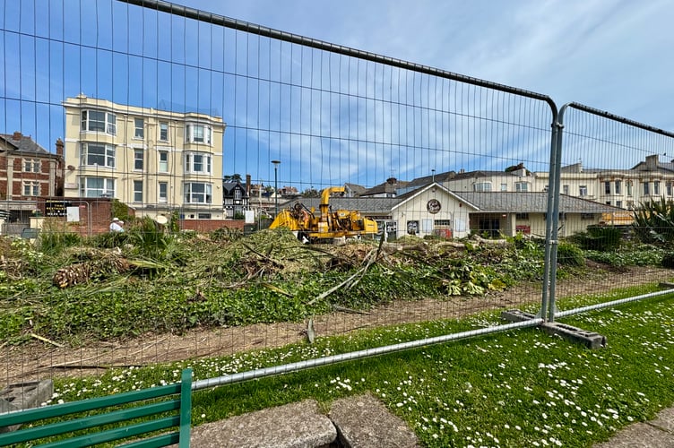 South West Water work in Dawlish town centre. Photo Bob Simpson 