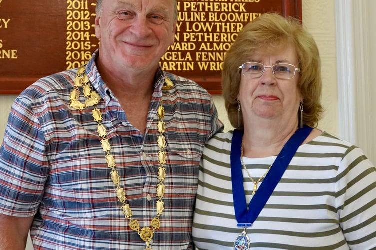 New Mayor Cllr Anthony James and his deputy Cllr Lynda Littlewood. photo BOB SIMPSON 