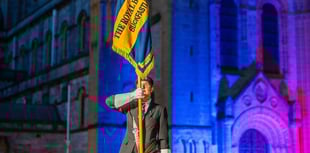 Buckfast Abbey Lights Up for VE Day