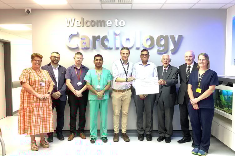Devonshire Freemasons donation to Derriford Hospital cardiology department