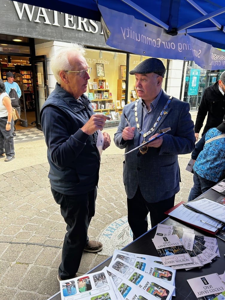 Newton Abbot Town Council annual town meeting, Mayor Cllr Colin Parker meets the public.
