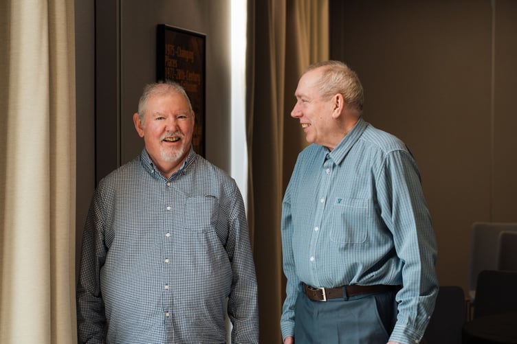 Bernard Coleman, left, from Bovey Tracey with Maurice Cooper, Photo Jo Ritchie