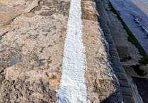 New safety line painted on Dawlish sea wall after recent tragedies