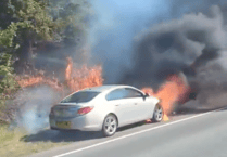 Engine bay destroyed as crews tackle Penn Inn car fire